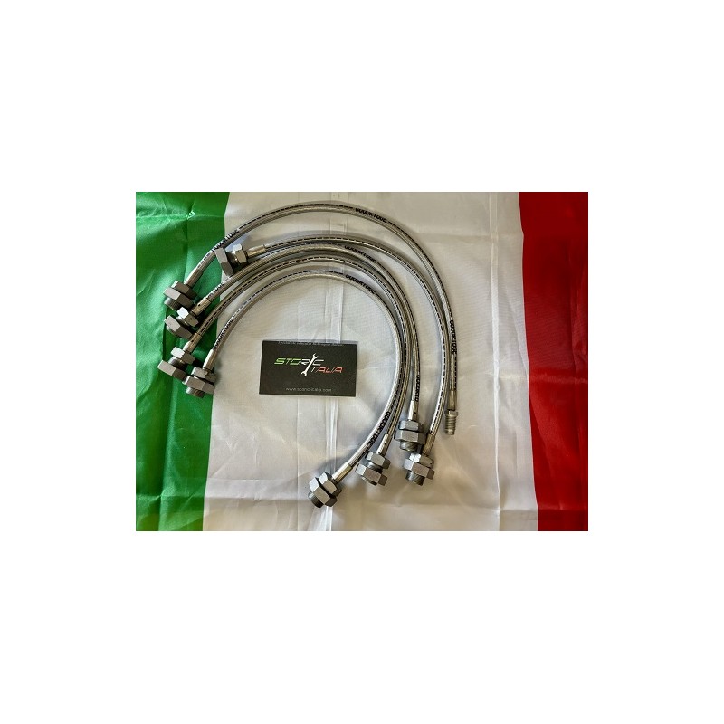 Kit flexibles des freins tressés inox lancia fulvia S2/S3
