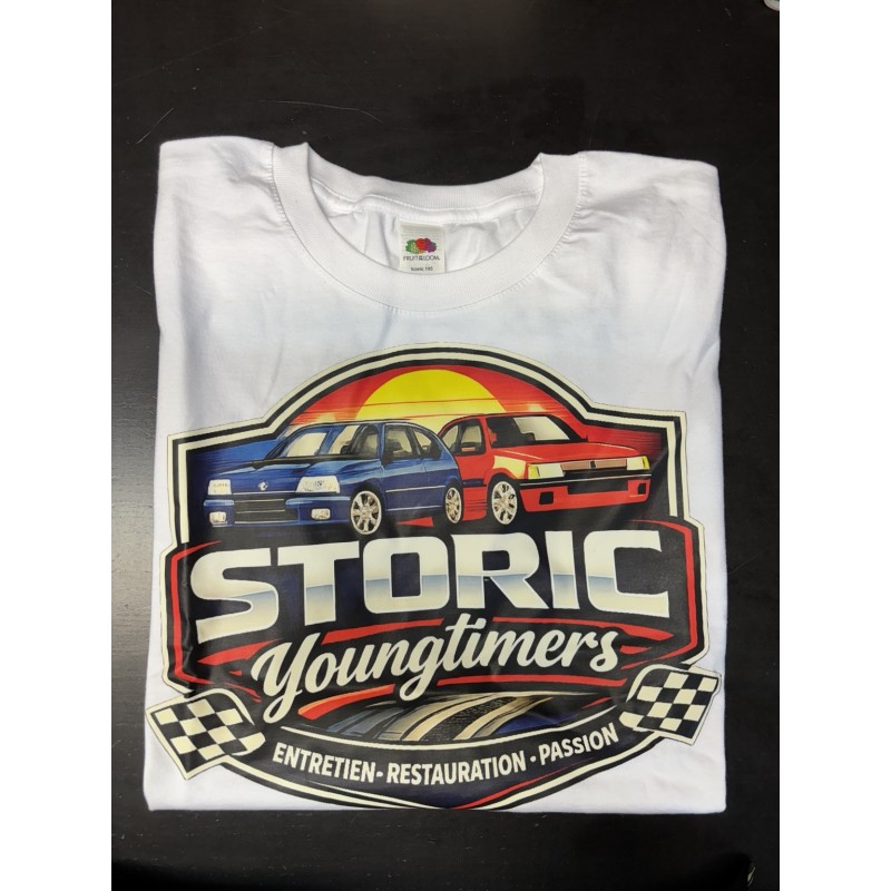 T-shirt Storic Youngtimers blanc